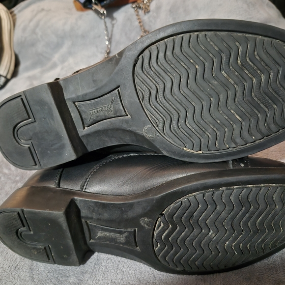 Women's Black Leather Front-Zip Ankle Booties EQUESTRAIN - Picture 5 of 7